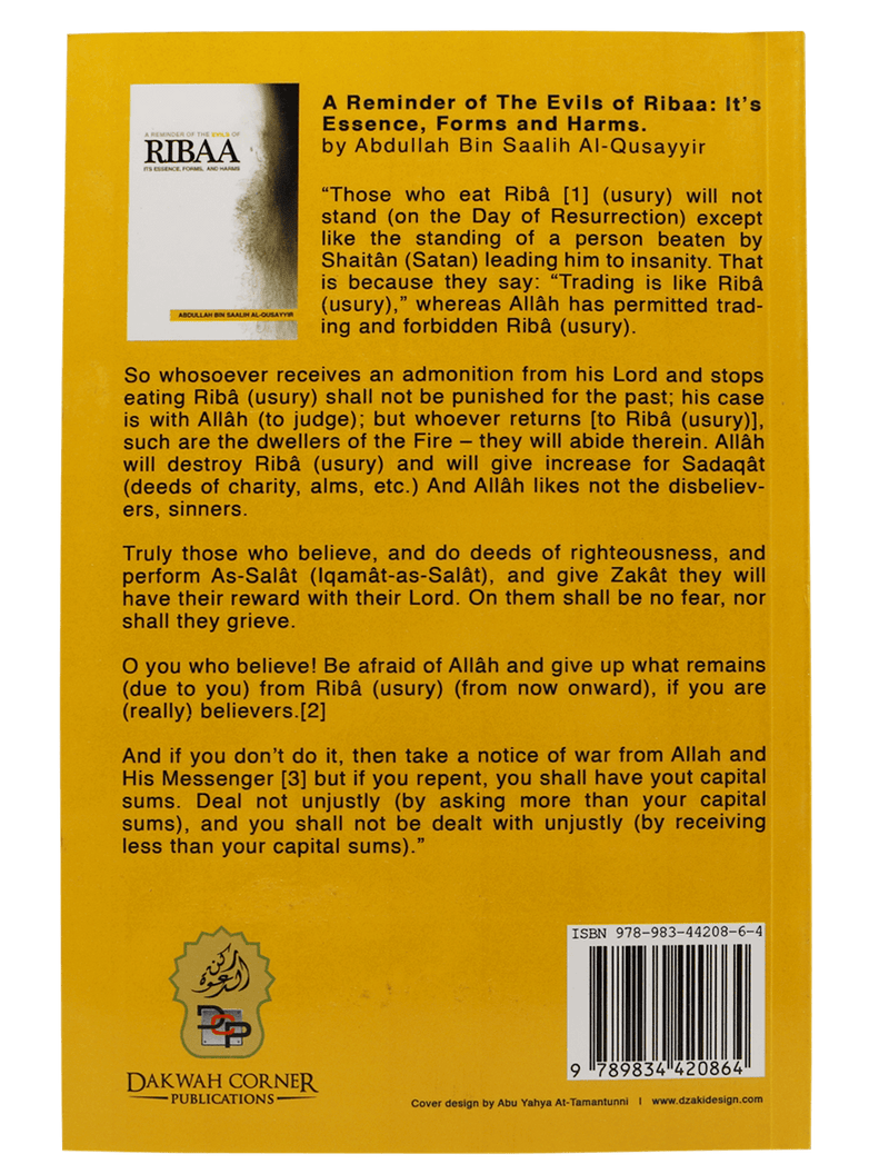 A Reminder on the Evils of Riba Its Essence Forms and Harms - English - Darussalam UAE
