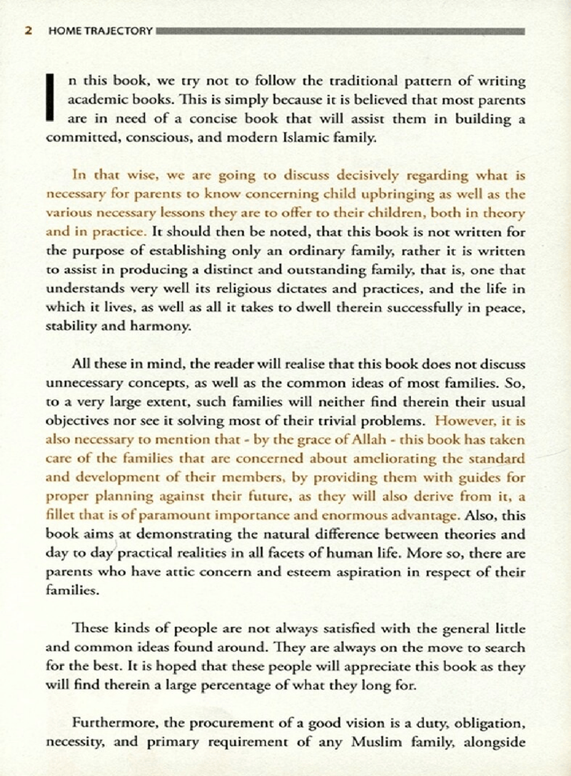 Home Trajectory (Successful Family Upbringing Series - 1) - English - Darussalam UAE