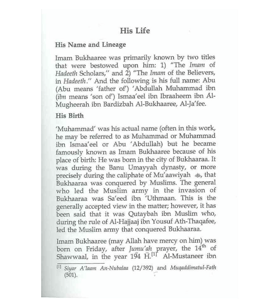 The Biography of Imam Bukhaaree - Darussalam UAE