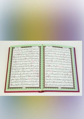 Leather Embossed Rainbow Quran In beautiful different leather cover (14X21) - Darussalam UAE