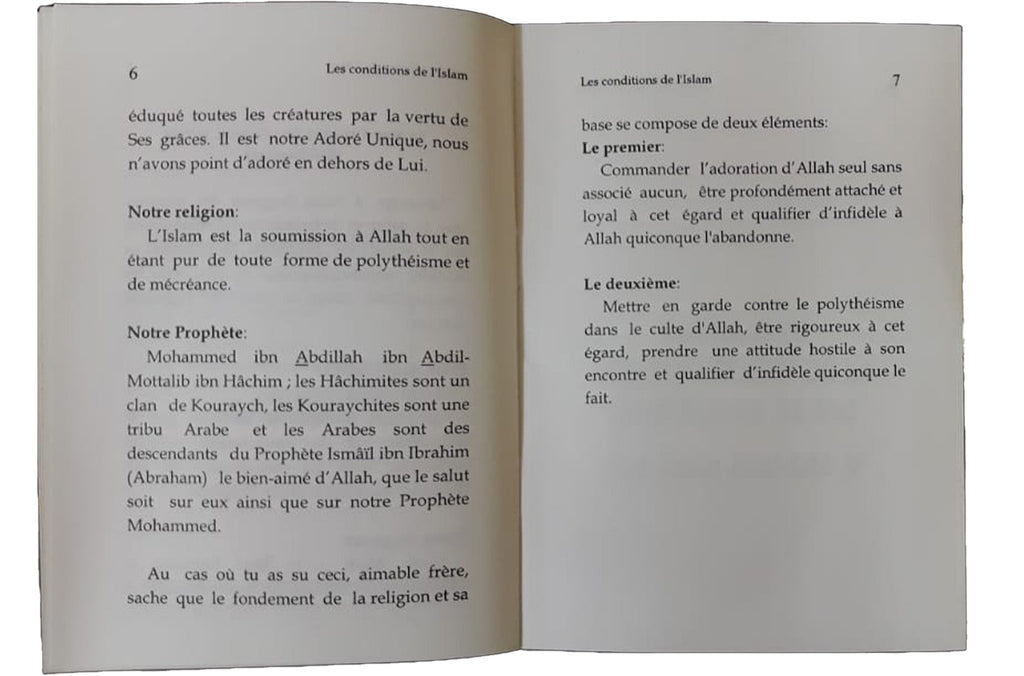 Les Conditions De Liislam - French - S/C - 12x17 - شروط الإسلام والنواقض العشرة - فرانسیسی - Darussalam UAE