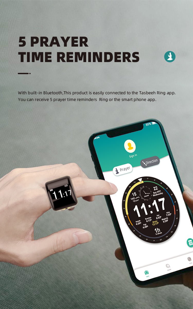 Smart Electronic Ring Counter - Digital Azan Alarm Clock - Darussalam UAE Main image